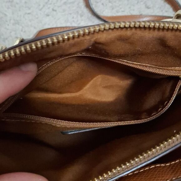 COACH Mini Christie Carryall Purse Crossbody Signature Brown Gold Logo - Picture 8 of 10